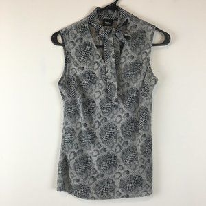 Mossimo Supply Co. Sleeveless Silk Blouse Black & Gray Size Medium